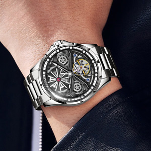 Orologio Meccanico Automatico da <span class=keywords><strong>Uomo</strong></span> LOUIE JUELEN con Effetto Esplosione, Nuova Generazione, Cinturino in <span class=keywords><strong>Acciaio</strong></span> Inossidabile 22mm - Product Image 3