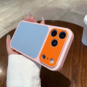 <span class=keywords><strong>Coque</strong></span> de téléphone en silicone <span class=keywords><strong>anti</strong></span>-chute avec protection intégrale de l'objectif en cuir PU bicolore style coréen pour <span class=keywords><strong>iPhone</strong></span> <span class=keywords><strong>11</strong></span>/12-18 - Product Image 6