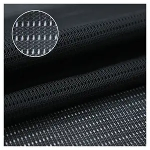Oem Custom Black Soft 100% Polyester Knit Sports Net Mesh Fabric For Running Shoes