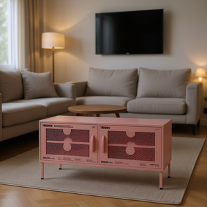<b>Pink</b> Steel <b>Tv</b> Stand 41.3 X 13.8 X 19.7 Modern Design For Living Room Furniture - Product Image 2