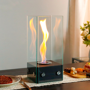 <span class=keywords><strong>Chimenea</strong></span> Moderna de <span class=keywords><strong>Bioetanol</strong></span> con Cubierta de Vidrio Cuadrada <span class=keywords><strong>Negra</strong></span> y Diseño Espiral de Vidrio en Cuatro Lados para Uso en Interiores/Exteriores - Product Image 4