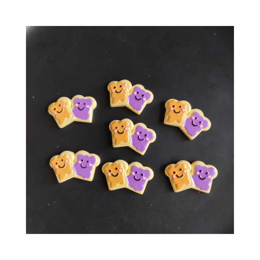 100pcs/Lot Resin Flatback Mini Biscuits Crafts Cartoon Food Stickers for Cell Phone Cover Diy Cups Fridge Magnet Making Accessor