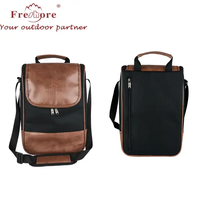 Sac isotherme professionnel de luxe Freshore pour 2 bouteilles de vin, avec isolation en mousse rembourrée, doublure anti-fuite, design pliable pour les voyages