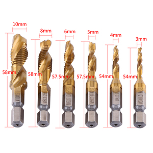 <span class=keywords><strong>Set</strong></span> di rubinetto e trapano professionale M3 M10 6 pezzi con rivestimento in latta d'oro - Product Image 4