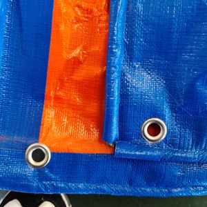 Rouleau de bâche en PE orange et <span class=keywords><strong>bleu</strong></span> personnalisé, feuilles de plastique en rouleau exportées sur le marché jordanien - Product Image 3