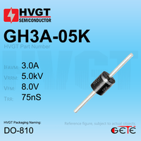 Diode haute tension HVGT GH3A-05K, diode redresseuse en silicium 3A 5kV 75ns, récupération rapide, haute fréquence, certifiée SGS/RoHS -55~+150°C