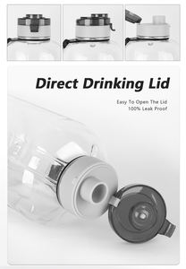 批发2L不含BPA的Tritan透明透明塑料饮料大容量户外运动健身房使用黑色 - Product Image 3