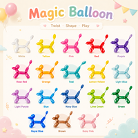 260 Ballons longs en latex, forme de dessin animé, version brillante, standard, colorés, pour décoration de fête d'anniversaire d'enfants et de Noël