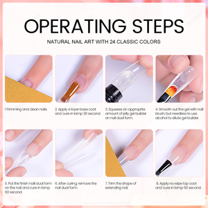 BOZLIN 24 colores Jelly Gel Builder HEMA Free TPO Free 15ml Gel de extensión de uñas sólido personalizado Clear White Pink Hard Gel Builder - Product Image 4
