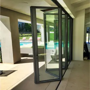 Ikealuminium porta in vetro industriale moderne porte in alluminio porta scorrevole pieghevole per la casa