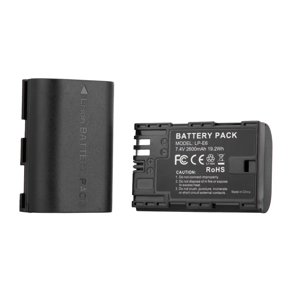 Canon Canon kamera için 2600mAh 7.4v şarj edilebilir piller LP-E6 dijital kamera pil paketi