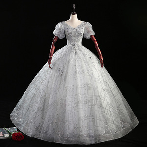 Evening Gown Ball Gown Empire Waist Sweetheart Neckline Organza Vintage Women's Formal Dress For Stage Performance Banquet - Product Image 1