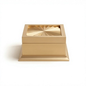 Caja de Regalo de Aluminio Dorado al por Mayor para Dátiles y Frutos Secos |   Elegante Contenedor Metálico Geométrico para Regalos Festivos y de Eventos - Product Image 1