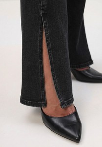 <span class=keywords><strong>Jean</strong></span> évasé taille haute pour femme, noir délavé, coupe slim, avec fente latérale, style bootcut, streetwear vintage - Product Image 4