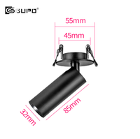 Spot encastré GUPO de haute qualité 3W 24V, panneau rond à angle réglable, lampe encastrée pour éclairage de vitrine commerciale