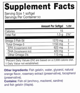 Gélules d'huile de poisson Oméga 3 en gros, 1150 mg d'Oméga 3 avec 622 mg d'EPA et 420 mg de DHA pour la santé cardiaque et cérébrale - Product Image 2