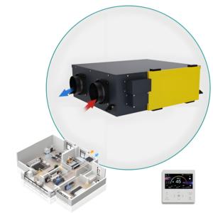Récupérateur de chaleur HVAC ERV HRV 250m3/H, VMC double flux, centrifuge, filtre flexible, pour entrepôt, hôpital, atelier - Product Image 3