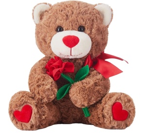 Ours en peluche marron personnalisé pour la Saint-Valentin, jouet doux et rembourré pour enfants, très vendu - Product Image 1