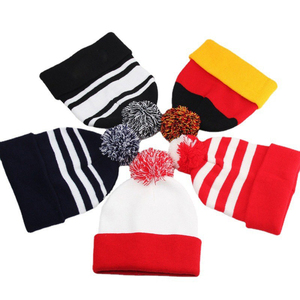 Winter Outdoor Ski Snow logo Jacquard Acrylic Knitted Cuff <strong>Pom</strong> <strong>Pom</strong> Custom Bobble <strong>Beanie</strong> Hats - Product Image 1