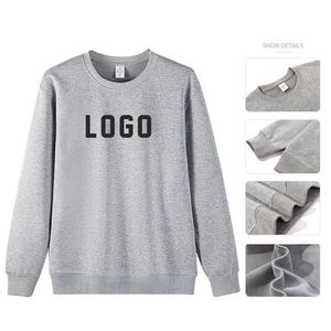 Sweat-shirt en coton pour homme, col rond, 410 GSM, poids lourd, unisexe, streetwear, décontracté, confortable, pull à col rond - Product Image 1