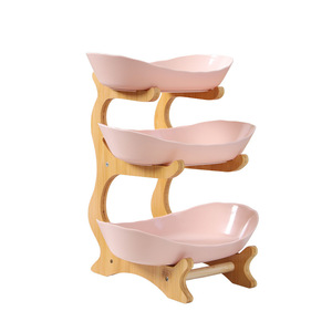 Bandeja de Frutas de Tres Niveles con Marco de Bambú, Bandeja de Aperitivos Multicapa, Decoración de Mesa para el Hogar, Diseño Duradero - Product Image 5