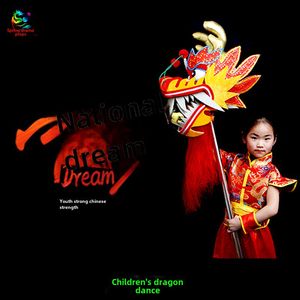 Accessoires de Danse du <span class=keywords><strong>Dragon</strong></span> pour Enfants : Tête et Queue de <span class=keywords><strong>Dragon</strong></span> en Tissu Satiné Coloré pour la Maternelle, Lion de Scène Moderne pour Spectacles Rapides - Product Image 1
