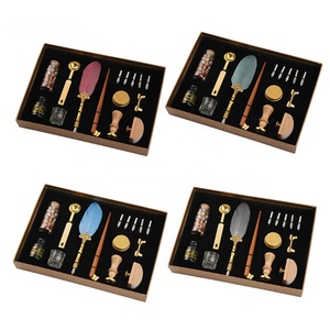 กล่องของขวัญใส่ปากกาคอแร้ง,มีช่องใส่ของที่ปั๊มตราประทับขี้ผึ้งเขียนตัวอักษรแบบย้อนยุค - Product Image 2