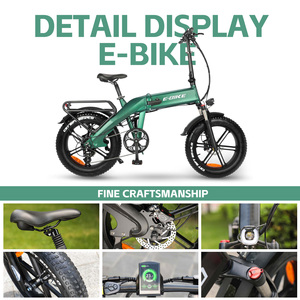 2023 nueva <span class=keywords><strong>bici</strong></span> híbrida eléctrica bicicleta gorda de la gama larga e del neumático 1000W 48V 17,4 AH de 20 pulgadas - Product Image 2