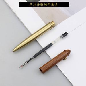 Wholesale Custom High End Wooden Ballpoint <b>Pens</b> 0.5MM Enduring Education Industry Gifts Bullet Shaped <b>Multi</b>-<b>Colored</b> Ink Black - Product Image 6