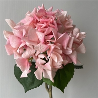 Bunga Hydrangea Artificial Berkualitas Tinggi Warna Burgundy, Sentuhan Realistis, Tepi Melengkung, Kepala Bunga Besar untuk Dekorasi Pernikahan dan Rumah