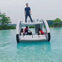 Yacht flottant extérieur à alimentation électrique Bateau gonflable PVC Maison Bateau Catamaran