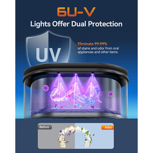 Nettoyeur à ultrasons domestique haute fréquence 48 kHz à double mode pour bijoux et prothèses dentaires avec affichage LED UV - Product Image 4