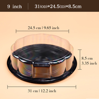 Boîte à gâteau ronde transparente en PET de 8 pouces, idéale pour l'emballage personnalisé de tiramisu et de gâteaux d'anniversaire, avec couvercle – Vente chaude
