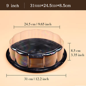 Sıcak satış 8 inç temizle şeffaf PET peynir doğum günü gıda kek kutusu özel yuvarlak Tiramisu ambalaj kapaklı - Product Image 5