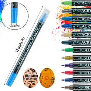 12 Color Brush Fineliner Sketch Markers Dual Tip Colouring Pens Colour Marker Pen Set For Drawing Coloring