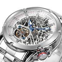 Montres mécaniques en acier inoxydable de luxe pour hommes T-WINNER, nouvelle collection, squelette