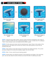 ONOSI Ioniseur solaire professionnel pour piscine, filtre en PVC, acier inoxydable, matériaux ABS, chlorinateur, nettoyeur au sel, garantie 1 an