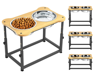 Bols pour chiens surélevés réglables en hauteur étagère de mangeoire avec vaisselle <span class=keywords><strong>amovible</strong></span> pour les grands animaux de compagnie de taille moyenne et petite confort alimentaire - Product Image 1