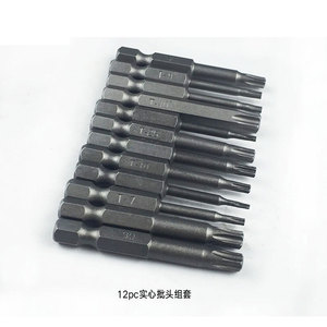 Dongzhe <b>Torx</b> Screwdriver <b>Bit</b> Set 12 Pc 50mm Solid Magnetic Plum Blossom Head Metric - Product Image 3