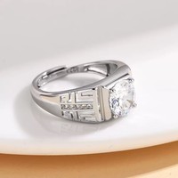 Bague en cuivre avec diamant du Mozambique de 2 carats, qualité 6A, grande taille, polie, pour mariage et cadeaux d'amour - Vente en gros