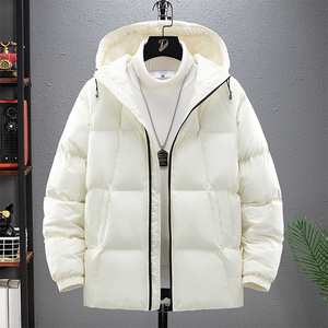 Veste matelassée en coton personnalisable avec logo, nouvelle collection hiver, pour homme et femme, version coréenne, à capuche, style bouffant, épaisse. - Product Image 5