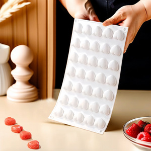 Heart-Shaped Silicone Mold 35 Cavity For Chocolate Mousse Cake Decorating Valentine'S Day Use White - Product Image 5