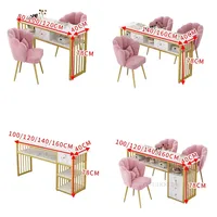 Ensemble table et chaise professionnel pour manucure, fabricant de mobilier de salon, vente en gros, table de manucure simple ou double, OEM ODM personnalisé