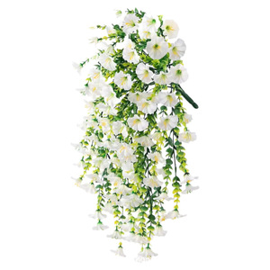 Flor Artificial de Gloría de la Mañana, Flor de Seda Colgante con Hojas de Eucalipto, Plantas Colgantes para Decoración del Hogar, Jardín, Ventana, Porche - Product Image 5