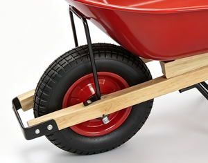 Chariot à roues de 80 L, 5 pieds cubes, roue pneumatique, chariot utilitaire de jardin pour travaux d'aménagement paysager à domicile - Product Image 2