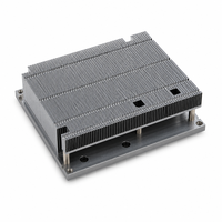 Heatsink Sirip Zipper Kepadatan Tinggi, Pencetakan CNC, Aluminium 6063, Plat Dasar Tembaga C1100 untuk Server CPU GPU Power Inverter