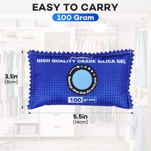 FURWEY 100g Lot de 6 Sachets Dessiccants Rechargeables en Gel de Silice avec Indicateur de Couleur, Absorbeurs <span class=keywords><strong>d</strong></span>'<span class=keywords><strong>Humidité</strong></span> pour Rangement et Placards - Product Image 2