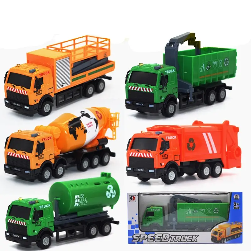 1:43 Alloy Pull Back Construction Engineering Car Toys Metal Truck Children Die Casting Toy Car Model