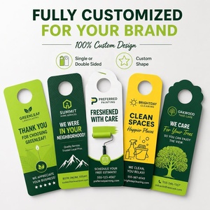 Cintres de porte personnalisés imprimés pour la promotion des services de jardinage, la publicité de services de quartier et les prospectus promotionnels en gros - Product Image 6