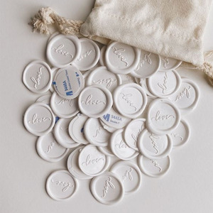 Maßge schneiderte Wachs siegel Stempel aufkleber Weiße Lorbeer wachs dichtungen mit Goldfolie - Product Image 3